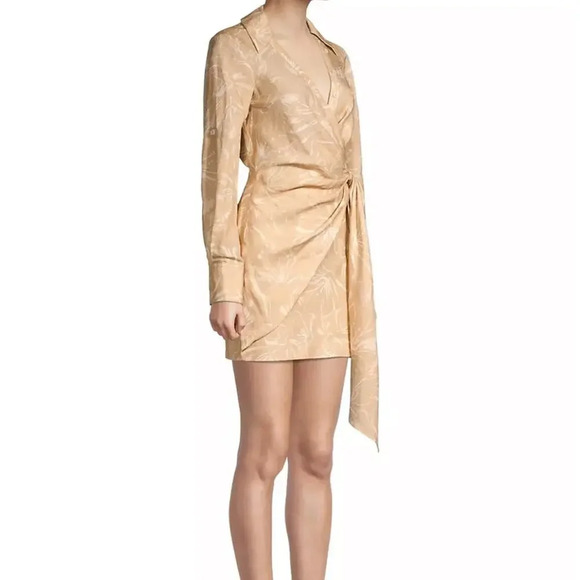 SIGNIFICANT OTHER Tamika Printed Linen-Blend‎ Wrap Dress size 4 - Picture 4 of 11